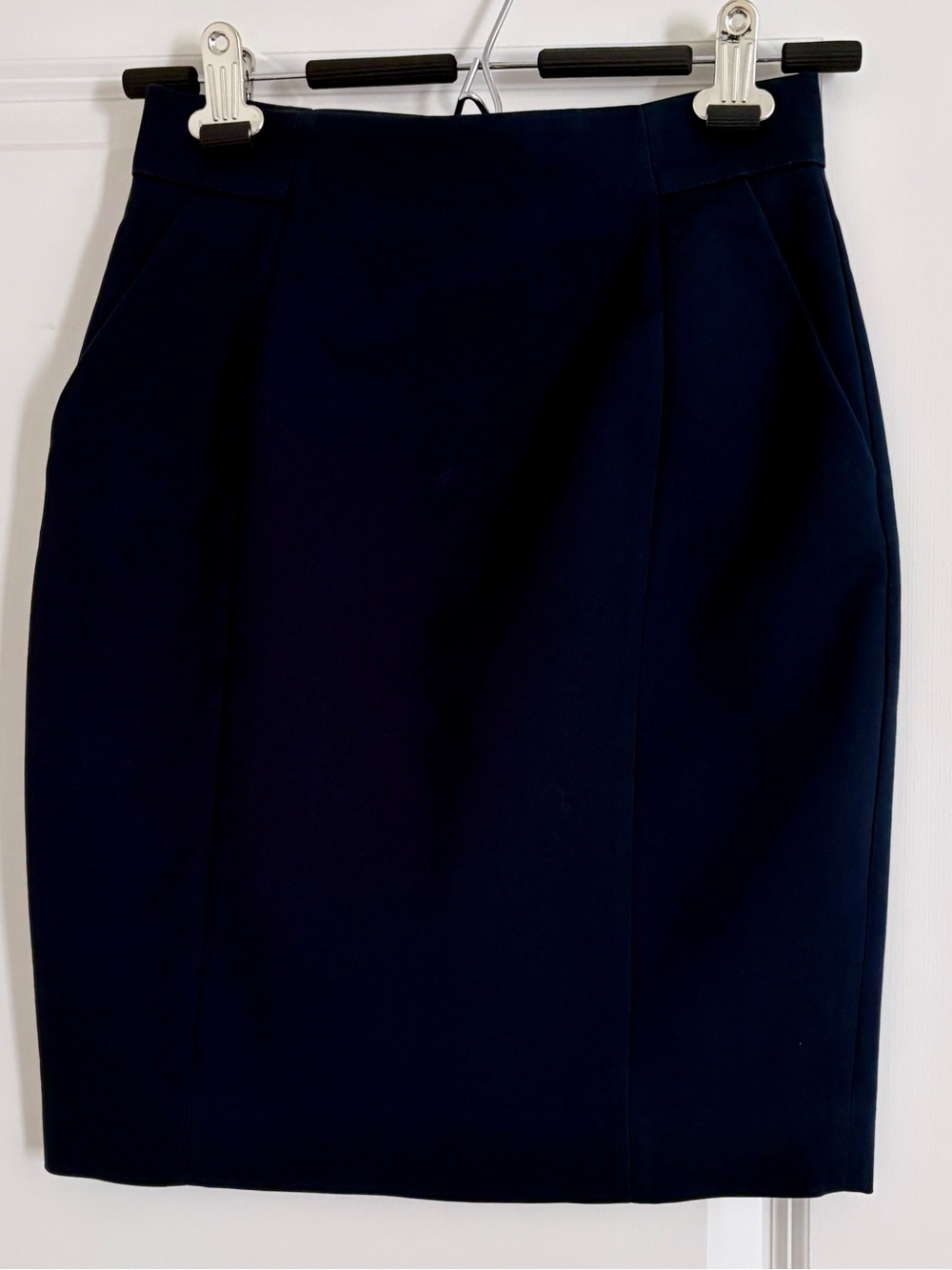 H&M Classic Navy Pencil Skirt - Women's Tailored Work Skirt